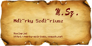 Márky Szíriusz névjegykártya